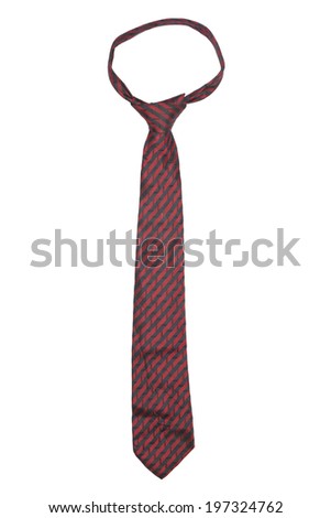 red striped necktie on a white background