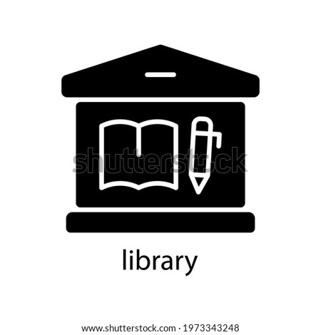 Library icon. Editable stroke. Design template vector