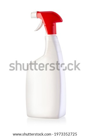 White empty plastic detergent bottle, insulated on a white background. With clipping path
