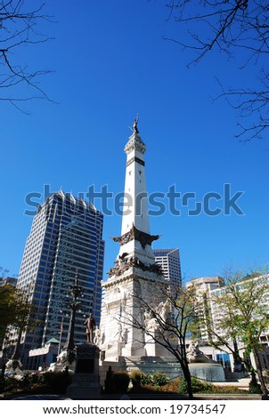cityscape in downtown Indianapolis, Indiana
