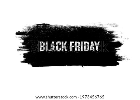 black banner with inscription is isolated on a white background. Black Friday. seasonal sales. High quality photo