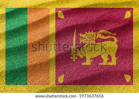 Sri Lanka sand flag, national flag sand background