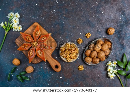 Traditional Azerbaijan holiday Novruz sweets pakhlavas.