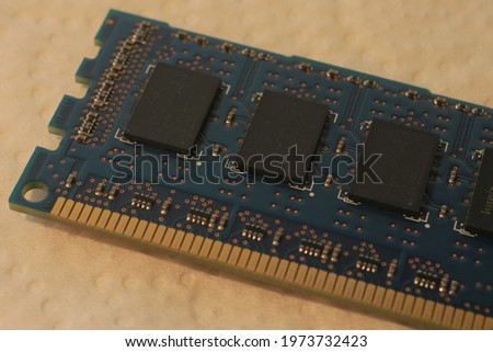 close-up desktop computer memory (PC RAM) photo