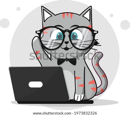 Geeky Cat | Mascot | Character Illustration