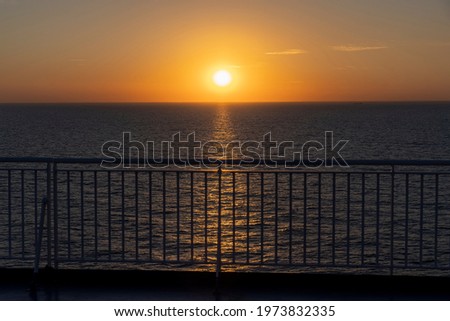 Sunset on Baltic Sea seen from cruise ship