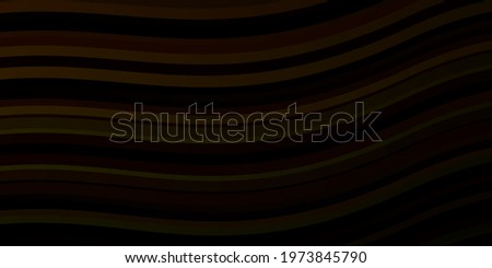 Dark Green, Yellow vector pattern with wry lines. Colorful abstract illustration with gradient curves. Pattern for commercials, ads.