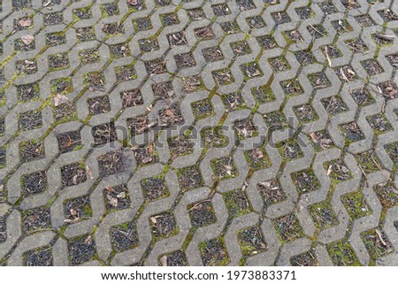 Concrete interlocking paving tile driveway parking place street texture