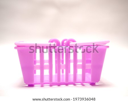 Picture of purple shopping cart. Shoot on white isolated background
