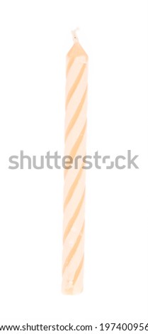 Birthday Candle Cake Isolated On A White Background.