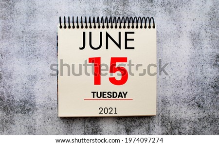 June 15 Calendar. Part of a set