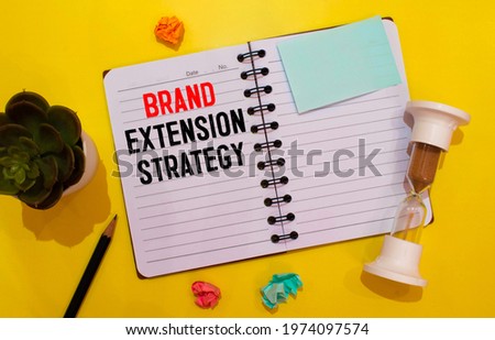 Branding Strategy word on blackboard with green plant