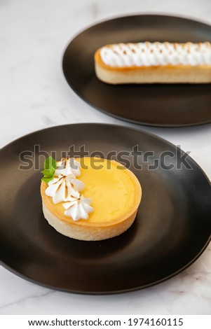 Fresh homemade lemon meringue tart, pie