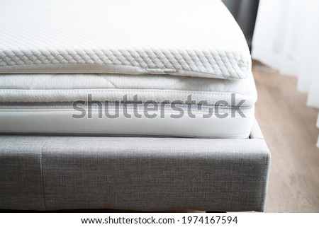 Mattress Memory Foam Bed Topper In Bedroom Royalty-Free Stock Photo #1974167594