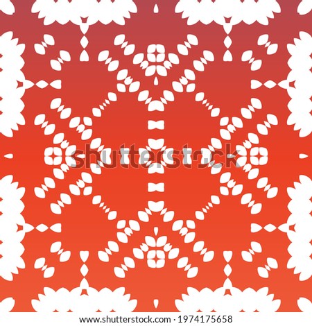 Decorative color ceramic talavera tiles. Stylish design. Vector seamless pattern watercolor. Red folk ethnic ornament for print, web background, surface texture, towels, pillows, wallpaper.