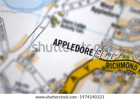 Appledore - Devon, United Kingdom colour atlas map town name