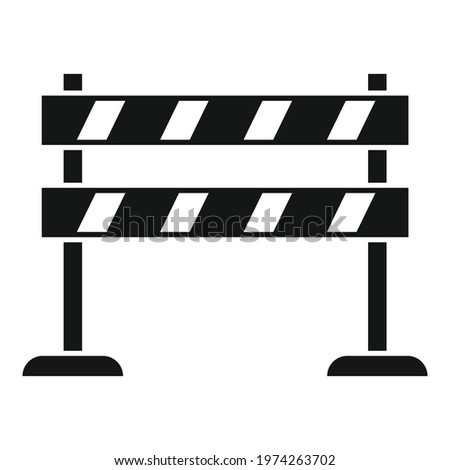 Road barrier icon. Simple illustration of road barrier vector icon for web design isolated on white background Royalty-Free Stock Photo #1974263702