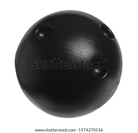 Black bowling ball isolated on white background, clipping path