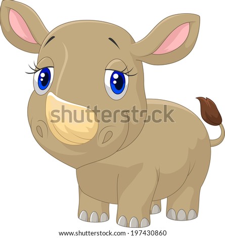 Cute baby rhino cartoon