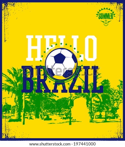Brazil football poster