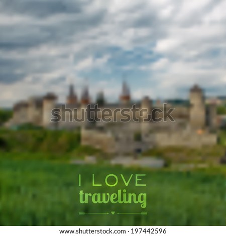 Vector blurred traveling background. Web and mobile interface template.