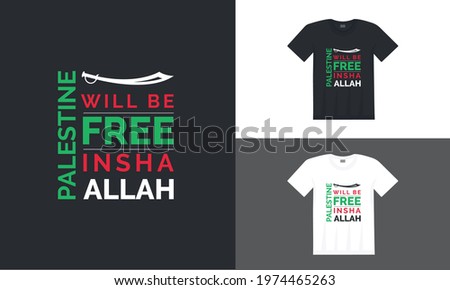 Free Palestine Typography T-shirt Design Vector Illustration