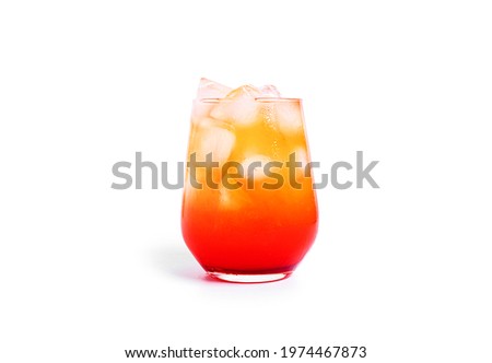 Tequila sunrise cocktail isolated on a white background. High quality photo