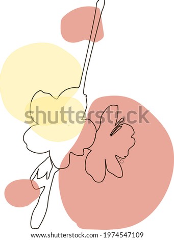 flower of cherry tree ( one line art).