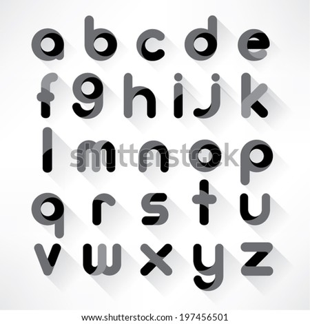 Modern Alphabet Set with Shadow