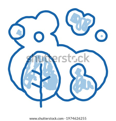 Smoke Plant sketch icon vector. Hand drawn blue doodle line art Smoke Plant isometric sign. isolated symbol illustration
