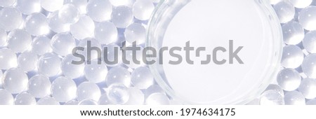 Cosmetic product trend background. Sun light. Round bubbles. Organic nature merchandise