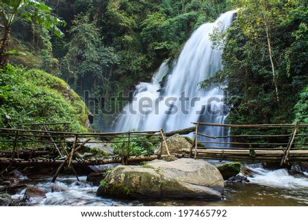 A beautiful waterfall in northern Thailand, Pha Dok Sie Waterfall