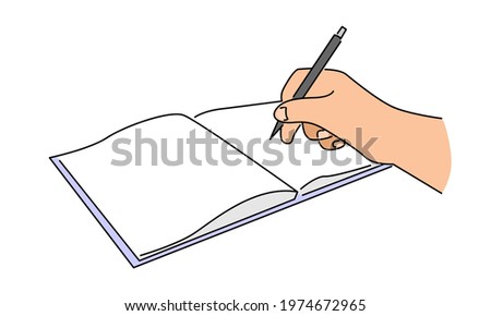 Hand writing on book vector illustration