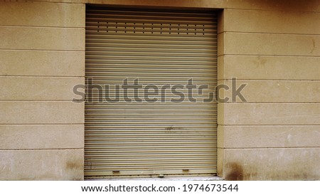 industrial metal shutter on the facade