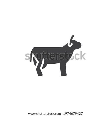 Dairy cow vector icon. filled flat sign for mobile concept and web design. Cow with udder glyph icon. Symbol, logo illustration. Vector graphics