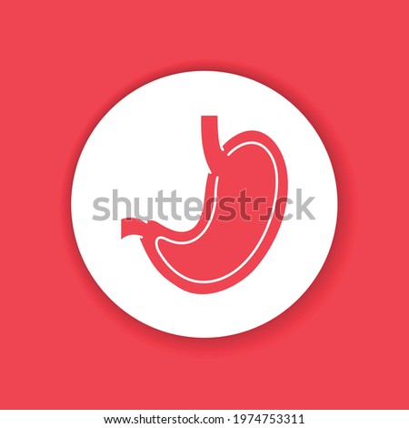 Gastroenterology glyph icon. Stomach line color icon. Human organ concept. Sign for web page, mobile app, button, logo. Vector isolated element