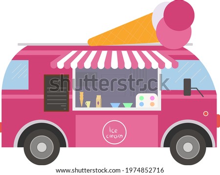 Simple food truck icon on white background