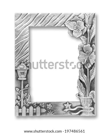 silver picture frames. Isolated on white background 