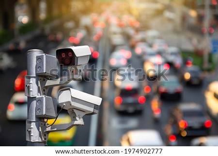 Road traffic control cctv cameras Royalty-Free Stock Photo #1974902777