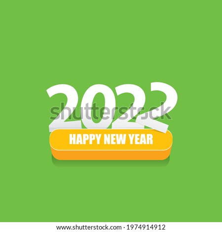 2022 Happy new year creative design background or greeting card with text. vector 2022 new year numbers isolated on green background