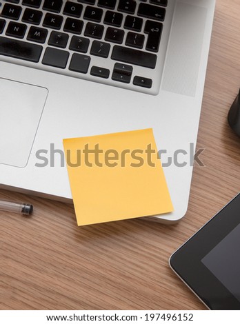 Modern desk with laptop and tablet Royalty-Free Stock Photo #197496152