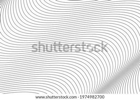 Abstract background with curved wavy lines. Vector illustration for design. Wave from line