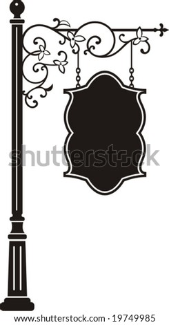 Exquisite hanging sign with ornamental details, vector series.