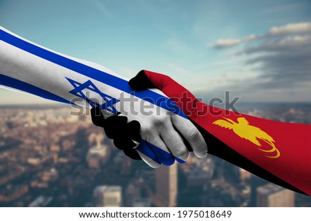 Shaking hands Israel and Papua New