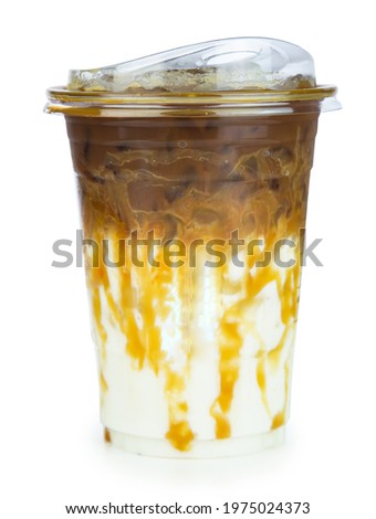 coffee ice isolated on white background clipping path