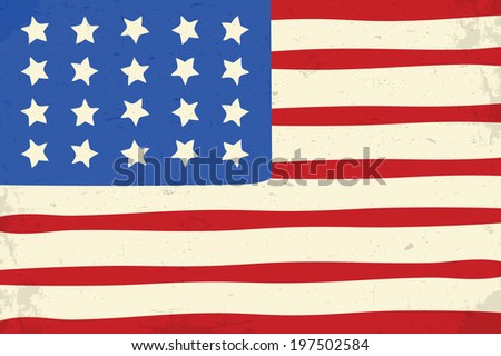 Vintage grunge american flag illustration