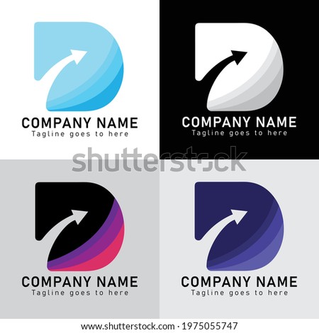 Vector abstract letter D logo design concept. D Vector Letter Logo. D Alphabet logo