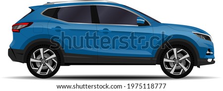Realistic SUV car. side view. Royalty-Free Stock Photo #1975118777