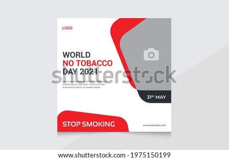 World No Tobacco Day Social Media Post Template Design