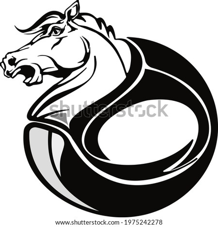horse logo with rounded vector
